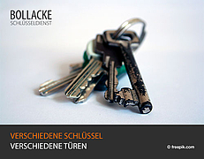 Verschiedene Schlüssel für verschiedene Türen